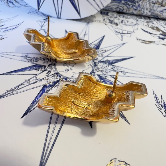 DIOR “Angel Gleam” Gold Plated Pierced Earrings by Christian Dior - Picture 5 of 6